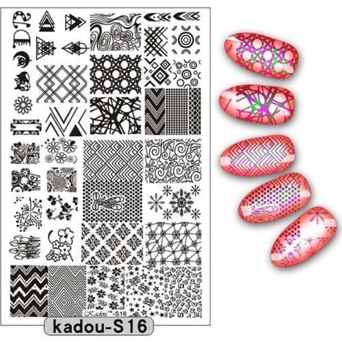 9.5*14.5cm Nail Stamping Plate Nail Art Stencils For Nails Design Manicure Popular Plate Instruments Tool 16 Patterns