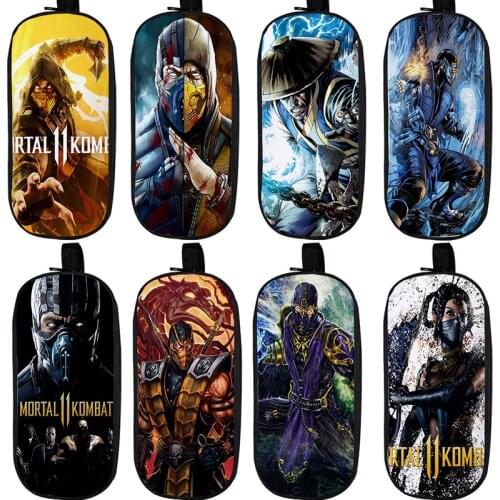 Scorpion In Mortal Kombat X Mask Pencil Case Boys Girls Stationery Storage Bags Cartoon Hot Game Bag School Supplies Makeup Bag