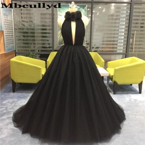 Mbcullyd Black Ball Gown Quinceanera Dress 2020 Puffy Tulle Sweet 16 Dress Long Sweep Train vestidos de 15 anos Custom Made