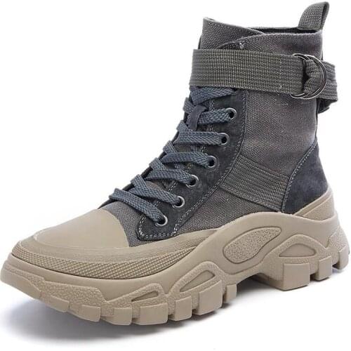 CuddlyIIPanda 2019 Autumn British Style Women Chelsea Boots Buckle Winter Fur Boots Canvas Locomotive Boots Ins Chic Short Boots