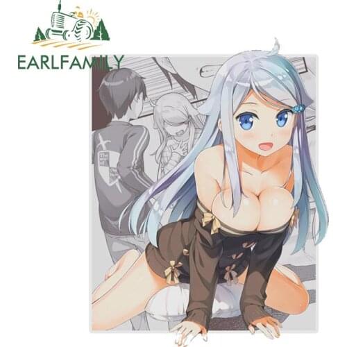 EARLFAMILY 13cm x 8.7cm for Anime Girl Car Stickers Motorcycle Decal Windows Auto Car Accessoires Waterproof Sunscreen Decals
