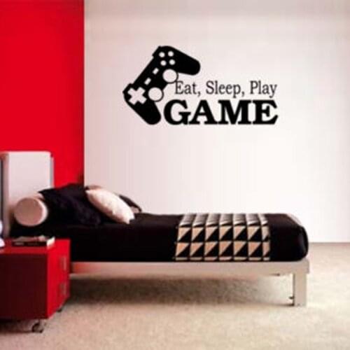 EAT SLEEP PLAY GAME VINYL WALL DECAL LETTERING DECOR STICKER GAMER GAME ROOM Wall STICKERS