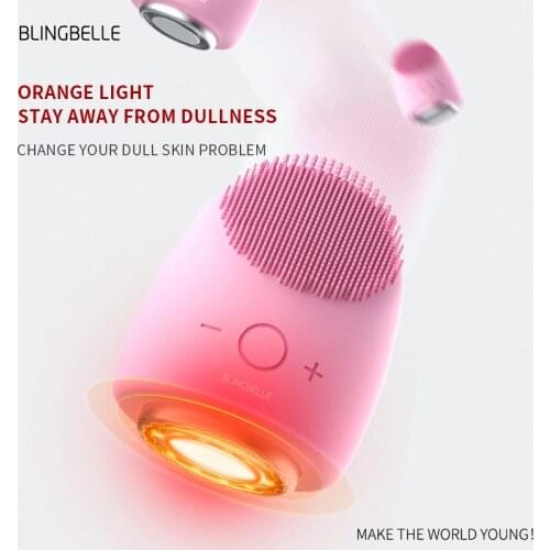 Powered Facial brush electric Home Use Silicone Facial Cleaning Brush Ultrasonic vibrating face cleanser