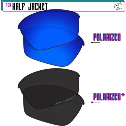 EZReplace Polarized Replacement Lenses for - Oakley Half Jacket Sunglasses - Black P Plus-Navy P