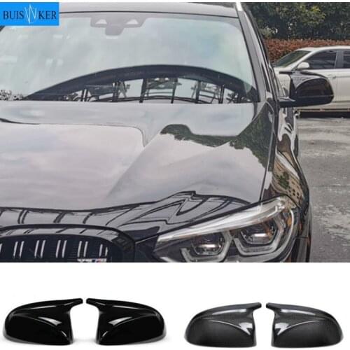 2Pcs Glossy Black Rear Side View Mirror Covers Shell Replacement For BMW X3 G01 X4 G02 X5 G05 X7 G07 2018 Up