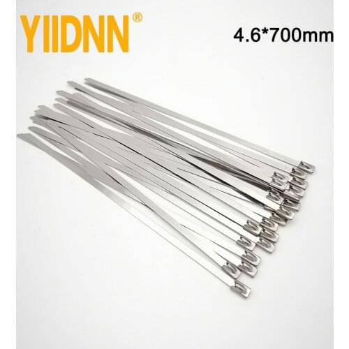 100pcs 0.18 Inches(4.6mm)Wide 0.25mm Thick Stainless Steel Sprayed Cable Tie, 27.5inches (700mm) Long