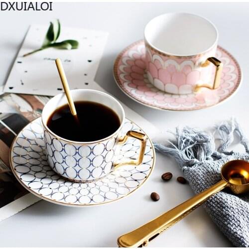 Ceramic coffee cup Phnom Penh European English English coffee cup afternoon tea cup tea cup with saucer spoon 200ML DXUIALOI