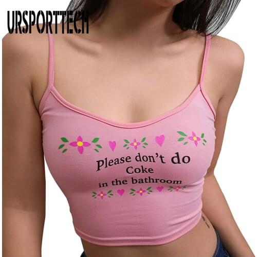Summer Sexy Camis Women Vest V-neck Sleeveless Tank Top Women Casual Letter Sexy Short Crop Tops Camis Tees Tops For Women