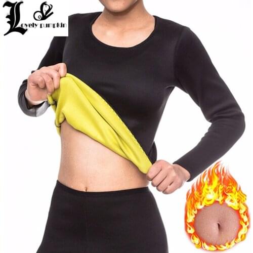 Hot Thermo Body Shaper Slimming Long Sleeve Shirt + Pant Workout Sweat Sauna Suit Neoprene shapewear Bodysuit Weight Loss L023