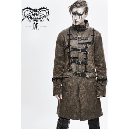 Devil Fashion Mens Steampunk Mid-length Coat Punk Vintage Personality Cosplay Masquerade Costume Jackets