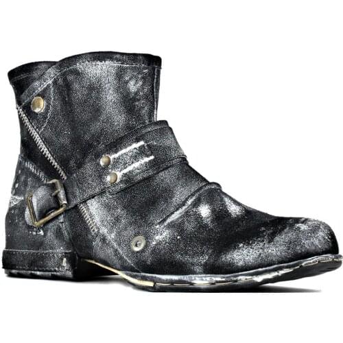 Mens Ankle Boots Fashion Chukka Boots Zipper Motorcycle Boots Genuine suede Leather Men Handmade Western Boots Designer Shoes 2