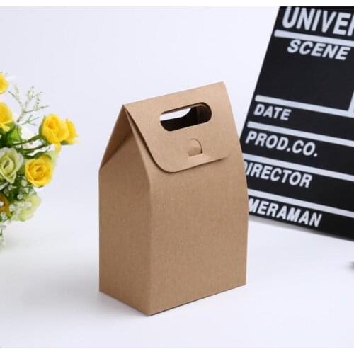 Soap Candy Bakery Cookie Biscuits Packaging Paper Kraft Gift Boxes Craft Bag with Handle LX2977