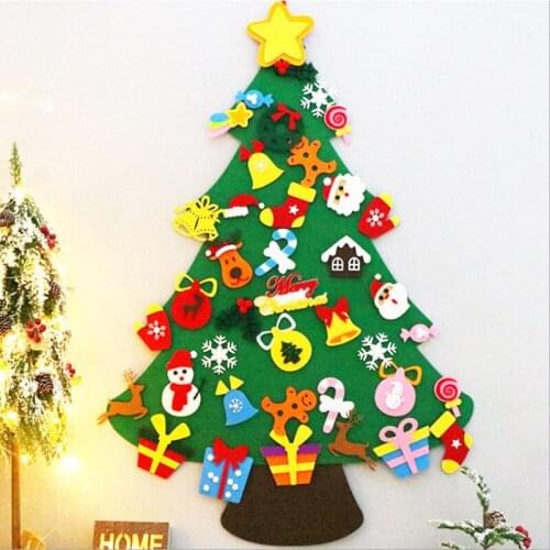 DIY Felt Christmas Tree Decorations Set Christmas Party Supplies Children Gift Christmas Decoration Artificial Tree Toy