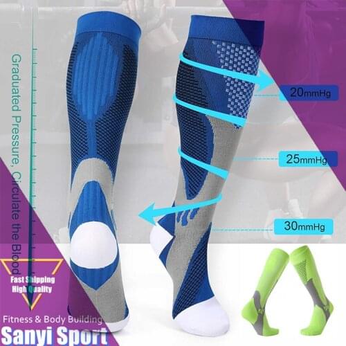 Leg Support Stretch Compression Socks Men Women Running Athletic Medical Pregnancy Travel Football Breathable Adult Sports Socks
