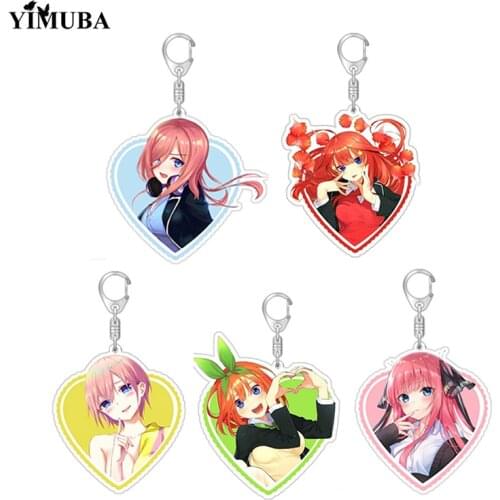 Newest The Quintessential Quintuplets Keychain Nakano Ichika Nino Miku Yotsuba Itsuki Cartoon Figures Acrylic Pendant Key Chain