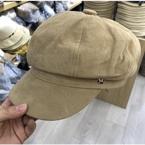 Autumn Winter High Quality Hats for Women Solid Plain Octagonal Cap Ladies Casual Cotton Hat Winter Beret Women Painter Cap