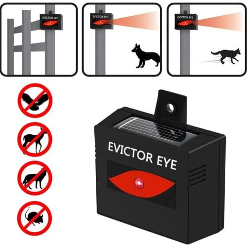 Evictor Eye Solar Powered Animal Repeller, Waterproof Solar Animal Repelling Lights Nocturnal Animals