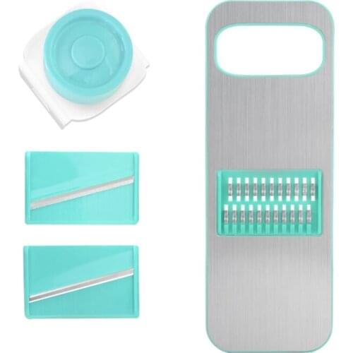 Vegetable Cutter Creative Magnetic Slicer 3 in 1 Stainless Steel Vegetable Graters with Hand Protector Tools Kitchen, Red