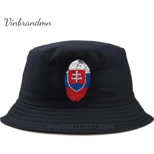 Vintage Slovakia Flag Fingerprint Fisherman Hat Retro Funny Slovakia Thumbprint Patriotic Country pride Panama Bucket Hat