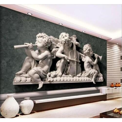 Custom Photo wallpaper 3D Gypsum Embossed European Decorative bedroom children room fresco wallpaper papel de parede