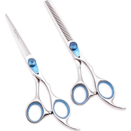 Barber Scissors Professional 6.0" Japan 440C Hair Cutting Scissors Thinning Shears Silver Right Hand Barber Haircut Shears 1015