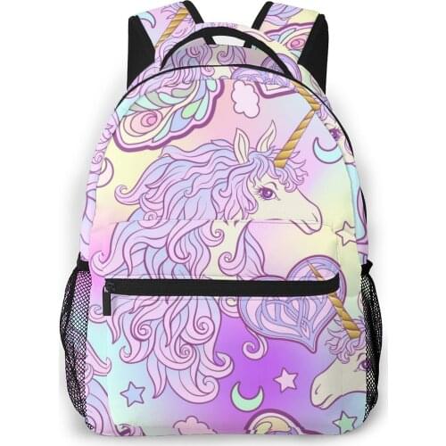 Unicorn With Mane Butterfly Rainbow Star Love Heart 2020 New Women Backpack School Bags for Teenage Girs Female Travel Backpack