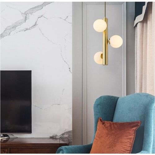 Nordic Loft Designer Golden Chandelier Concise Molecular Living Room Hotel Room Bedside Dinner Led Lamp Fixtures