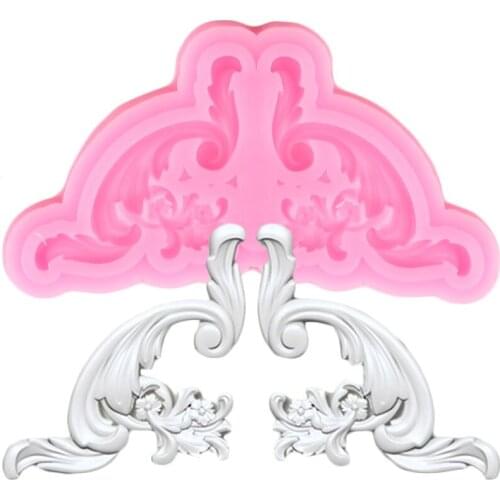 Sugarcraft Flower Silicone Molds Baroque Scroll Relief Cake Border Fondant Cake Decorating Tools Candy Chocolate Gumpaste Moulds