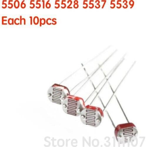 50PCS/LOT LDR Photo Light Sensitive Resistor Photoelectric Photoresistor Kit for 5506 5516 5528 5537 5539 5 Kinds Each 10PCS