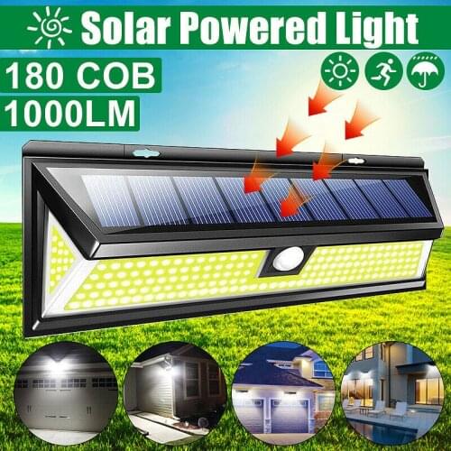 180 COB LED Solar Light Outdoor Security Lamp Motion Sensor Street Sunlight for Garden Swimming Pool Garage Waterproof Wall Ligh