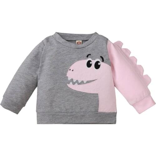 Newborn Infant Baby Boys Girls Tops Cartoon Dinosaur Print Sweatshirt Winter Warm Pullover 6 9 12 18 24 Months meisjes trui