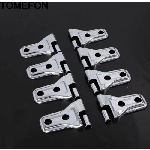 TOMEFON For Jeep Wrangler SUV 2018 2019 Car Side Door Hinges Frame Moulding Cover Trim Exterior Accessories ABS Chrome Sliver