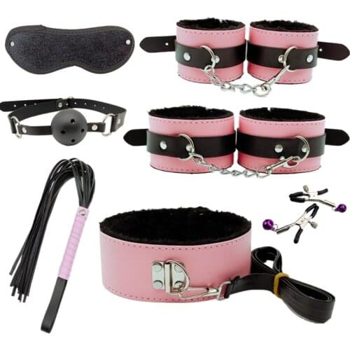 Adult Products Bdsm Bondage Gear SM Set Butt Plug Tail Sex Handcuffs Exotic Accessories Adult Games Sex Toys for Woman Couples