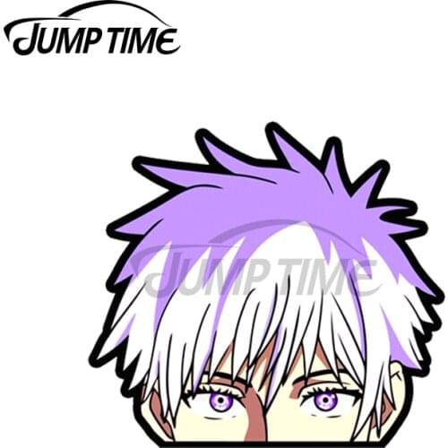 Jump Time 13 x 10cm For Gojo Satoru From Jujutsu Kaisen Peeker Decal Bumper Car Stickers Car Protector Occlusion Scratch Decor