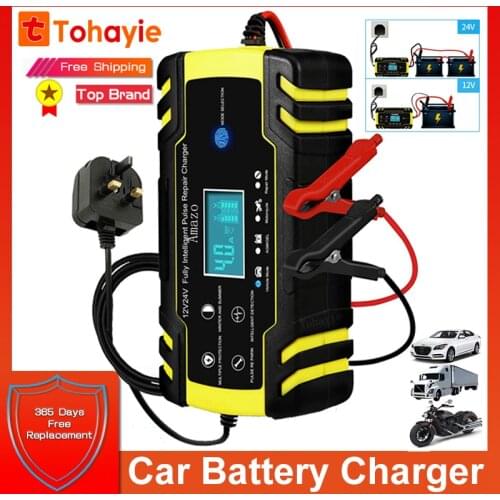 Amazo 12V 24V 8A Automatic Smart Battery Charger, Auto Motorcycle Battery Charger , Battery Charger for GEL WET AGM Battery