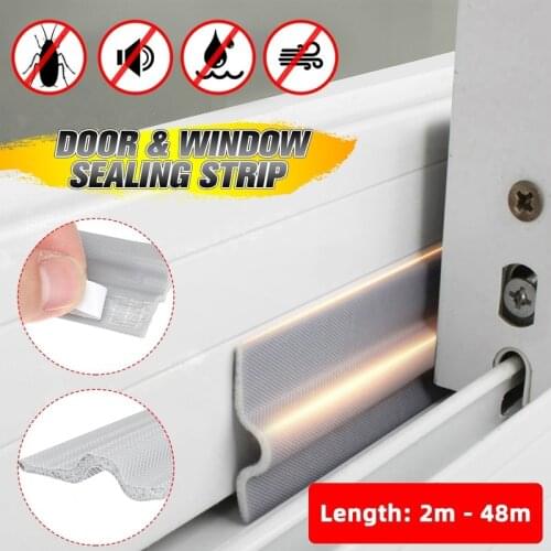 2M-48M Window Sealing Strip Hardware Soundproof Waterproof Nylon Cloth Foam Door Weather Rubber Strip Sliding Windows Tools