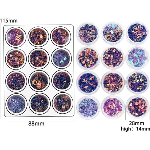 1box Purple Sequins Pvc Flat Multiple Shapes Epoxy Silicone Mold Filling Loose Sequin Paillettes Sewing Craft Diy Scrapbooking