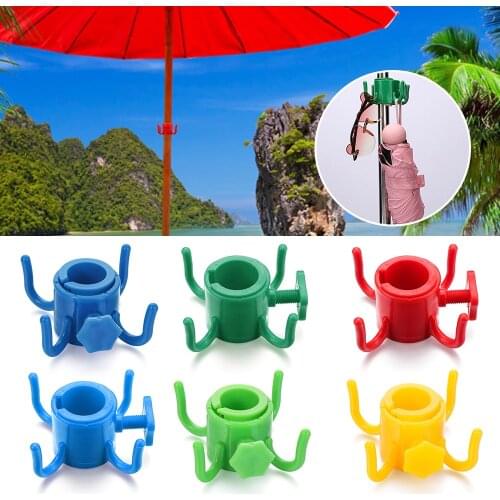 1PC Durable Adjustable 4 Prong Camping Trip Umbrella Clasp Beach Umbrella Hanging Hook Travel Towels Sundries Organization Rack
