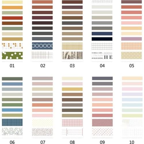10 Roll Vintage Style Paper Tapes DIY Scrapbooking Decoration Planner Masking Tape Label Stickers Stationery Supplies
