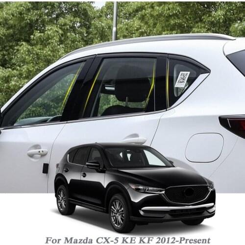 10pcs Car Styling For Mazda CX-5 KE KF 2012-Present Car Window Trim Sticker Middle Column Stickers PVC External Accessories