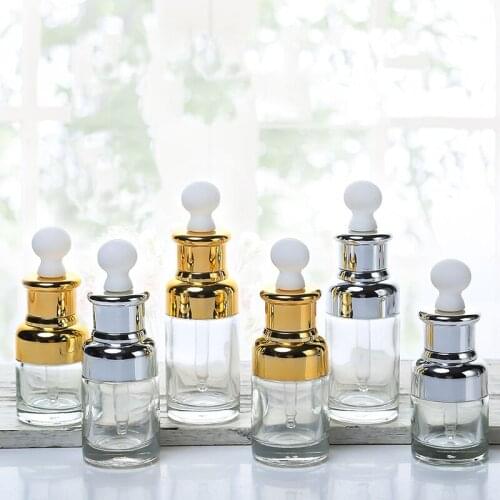 100pcs 20/30/50ml Aromatherapy Liquid Glass Dropper Bottle Essential Oil Perfume Pipette Bottles Refillable Empty Container