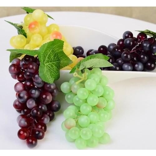 1x Bunch Grapes Artificial Plant Simulation Fruit Grapes Garden Plastic Fake Decorative Fruit Home Wedding Party Garden Decor