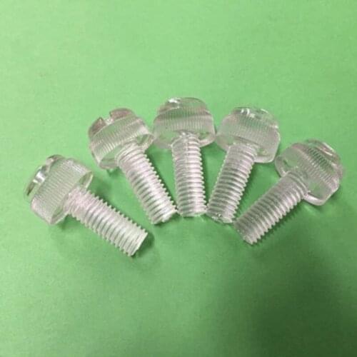 2Pcs M8 Transparent One word plastic Slotting Knurled Screws PC Acrylic Hand Screw Length 12mm-25mm