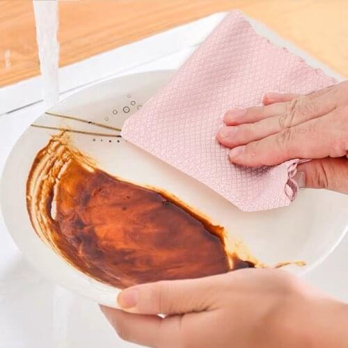 3/5/10/20/30pcs Kitchen Anti-Grease Wiping Rags Efficient Fish Scale Wipe Cloth Cleaning Cloth Home Washing Dish Cleaning Towel