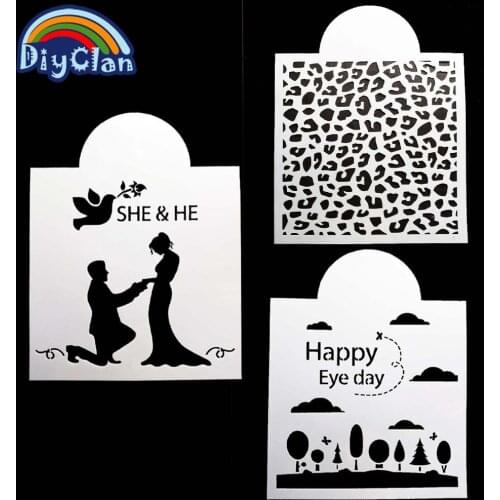 3 style Cake lace decoration Design Stencil for Wedding Cake Fondant Decorating Tools plastic stencil for diy Leopard scrapbook