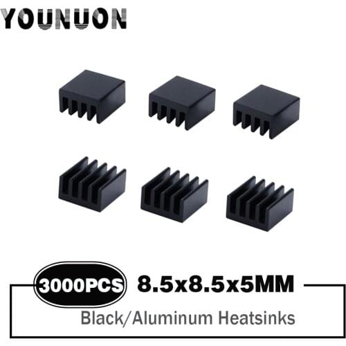 3000PCS 9x9x5mm Aluminum Heatsink Routing IC CPU Electronic Heatsink Chip MOS Memory Motherboard Heatsink 9x9x5mm Black