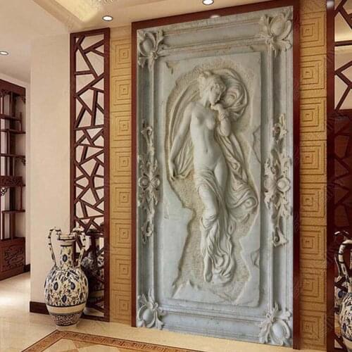 3D Stereoscopic Relief Wallpapers Mural Art Wall Painting European Style 3D Embossom Wallpaper Hallway Living Room Wall Murals