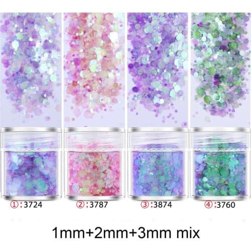 4pots purple pink 1-3mm Mix UV Resin Mold Filling Decroation Loose Sequins Nail art Diy Resin Crafts Jewelry Tool Pigment