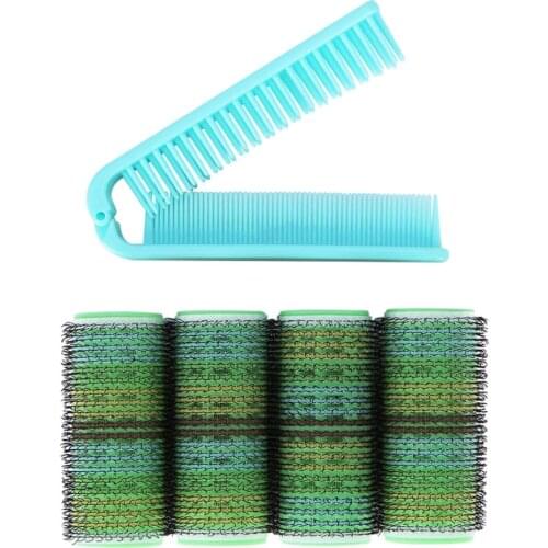 4Pcs Hair Rollers Curlers Self Grip Cling Plastic Sticky Curling Tools Pro Salon Hairdressing Curlers Or DIY Curly Hairstyle