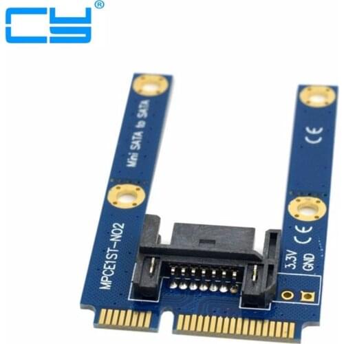 50mm Mini pcie PCI-E pci express pci-express mSATA SSD to Flat SATA 7pin Hard Disk Drive PCBA Extension Adapter Adaptor
